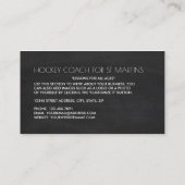 シャルボード、ホッケープレーヤー、ホッケーコーチ 名刺 (裏面)