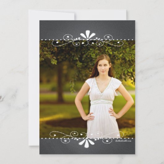 シャルボードwフォト卒業パーティー招待状 招待状 (裏面)