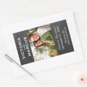 シャルボー結婚ドのワインボトルモノグラムの恩恵 長方形シール (封筒)