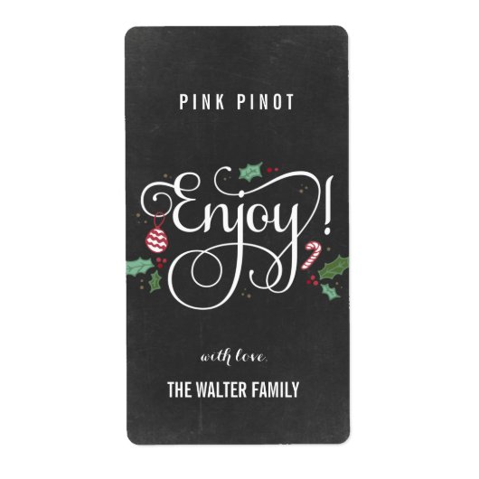 シャルボ楽しむードクリスマスワインボトルラベル ラベル (正面)