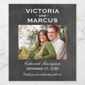 シャルボ結婚ードのワインボトルフォトモノグラム ワインラベル (シングルラベル)