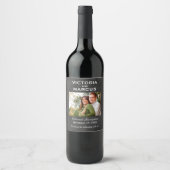 シャルボ結婚ードのワインボトルフォトモノグラム ワインラベル (正面)