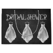 シャルボ結婚ードドレスブライダルシャワー抱き枕 ラージペーパーバッグ (正面)