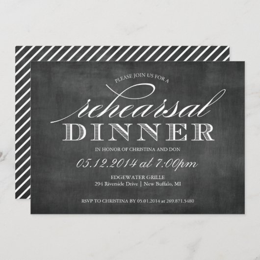 シャルボ結婚ードリハーサルディナー招待状 招待状 (正面/裏面)