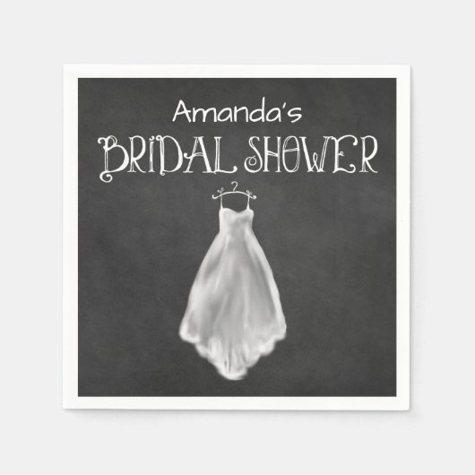 シャルボ結婚ードレスブライダルシャワーナプキンス スタンダードカクテルナプキン (正面)