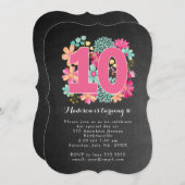 シャルボ絵を描ードフローラ10th誕生日パーティー 招待状 (正面/裏面)