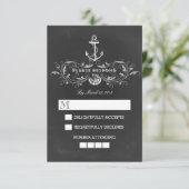 シャルボ航海のード結婚式RSVPカード 出欠カード (スタンド正面)