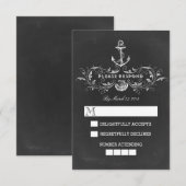シャルボ航海のード結婚式RSVPカード 出欠カード (正面/裏面)