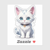 シャルムンドルホワイトキャットデザイン シール (シート)