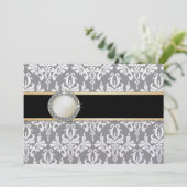 シャルラマンヴィンテージダマスク結婚式招待状 招待状 (スタンド正面)