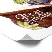 シャルルやる気を起こさせるディケンズ引用文ウォーターカラークロック ポスター (角)