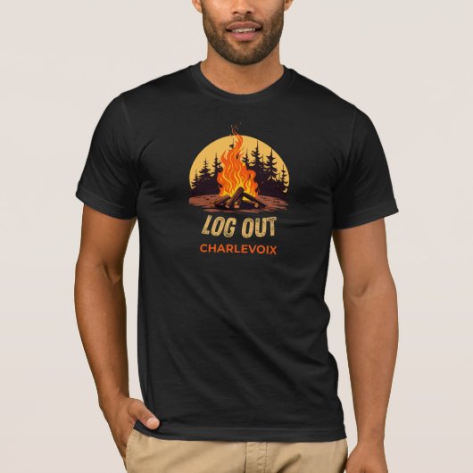 シャルルボワ ミシガン キャンプファイヤー Tシャツ (正面)