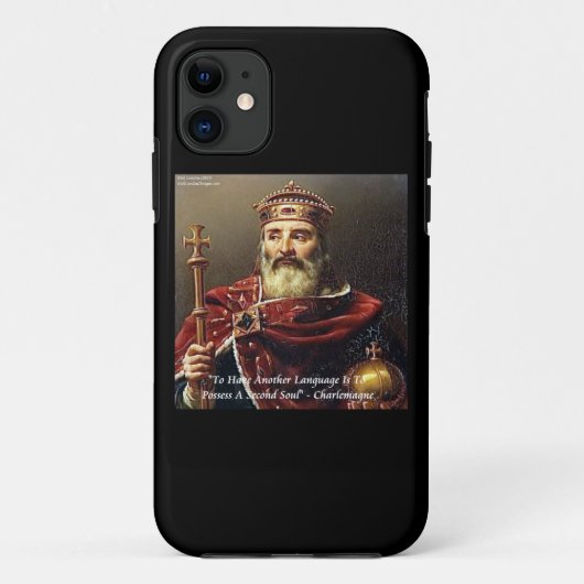 シャルルマーニュと有名な言語の引用 Case-Mate iPhoneケース (裏面)