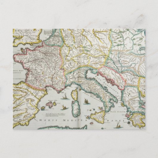 シャルルマーニュ帝国地図 ポストカード (正面)