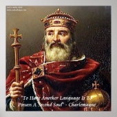 シャルルマーニュ&ランゲージズ引用文ポスター ポスター (正面)