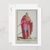 シャルルマーニュ(742-814)『レセイル・デ・エスタンペス』より。 ポストカード (正面/裏面)