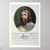 シャルルマーニュ(747-814)フランス王、次によって刻まれた ポスター (正面)