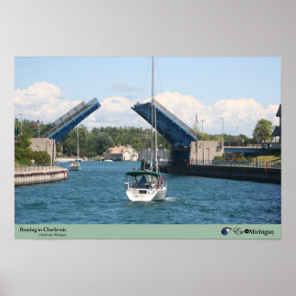 シャルルヴォワでボートをする – Charlevoix, MI ポスター
