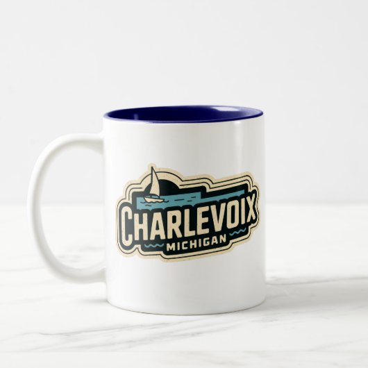 シャルルヴォワ70年代レトロミシガンヴィンテージ ツートーンマグカップ (左)