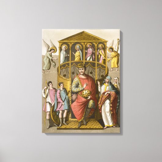 シャルル二世(823-77)はげ草版の写本の後に キャンバスプリント (正面)