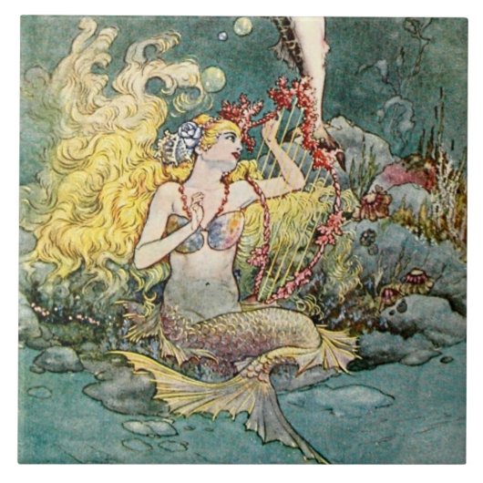 「シャルル・フォルカードによる「人魚とハープ」」 タイル (正面)
