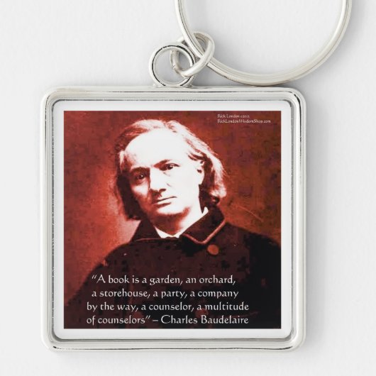 シャルル・ボードレール「A Book Is」ウィズダム引用文ギフト キーホルダー (正面)