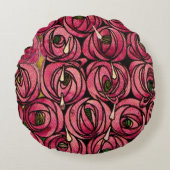 シャルル・マッキントシ絵画ス、バラ ラウンドクッション (正面)