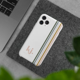 シャレたレトロストライプモノグラム  iPhone 13 PRO MAXケース