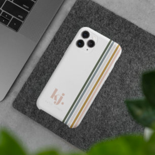 シャレたレトロストライプモノグラム  iPhone 13 PRO MAXケース
