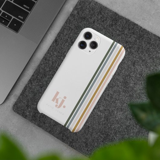 シャレたレトロストライプモノグラム  Case-Mate iPhoneケース