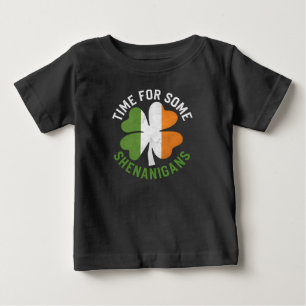 シャレもんの時間 クローバー 聖パトリックの日 ベビーTシャツ