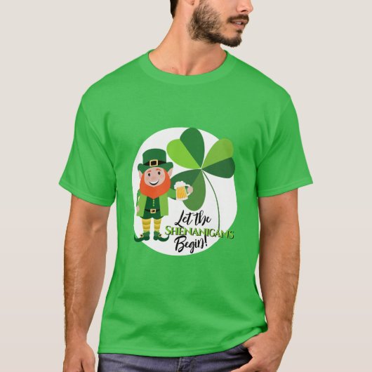 シャレもん Leprechaun Shamrock 聖パトリックの日 Tシャツ (正面)