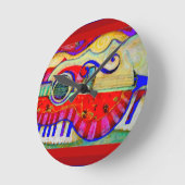 シャレスが抽象化したギター ラウンド壁時計 (傾斜)