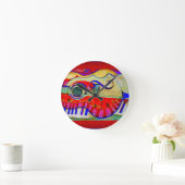 シャレスが抽象化したギター ラウンド壁時計 (ホーム)