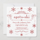 シャレーウィンターホリデーパーティーまたはエレースキーカクテル 招待状 (裏面)