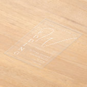 シャレーネ結婚ホワイト アクリル招待状 (レイダウン)