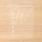 シャレーネ結婚ホワイト アクリル招待状 (正面)