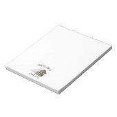 シャレー、マウンテンとスキファミリーパーソナライズされたズ ノートパッド (回転)