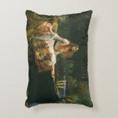 シャロットのレディーオンボートbyジョン・ウィリアム・ウォーターハウス アクセントクッション (正面(垂直))