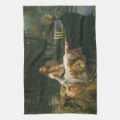シャロットのレディーオンボートbyジョン・ウィリアム・ウォーターハウス キッチンタオル (縦)