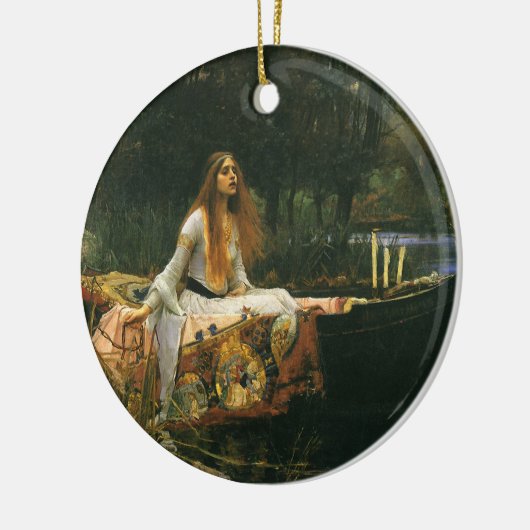 シャロットのレディーオンボートbyジョン・ウィリアム・ウォーターハウス セラミックオーナメント (左)