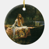 シャロットのレディーオンボートbyジョン・ウィリアム・ウォーターハウス セラミックオーナメント (裏面)