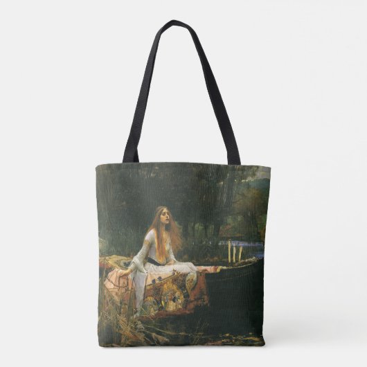 シャロットのレディーオンボートbyジョン・ウィリアム・ウォーターハウス トートバッグ (裏面)