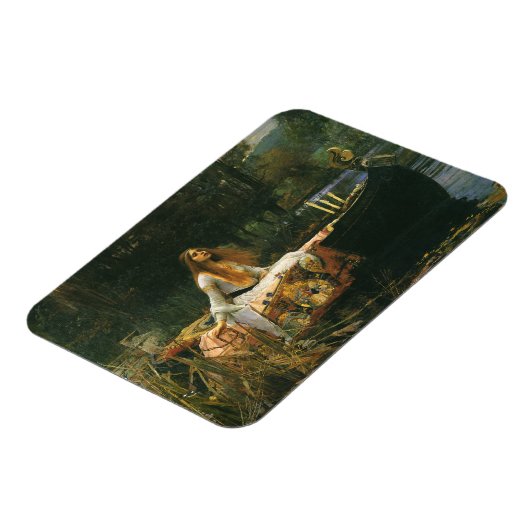 シャロットのレディーオンボートbyジョン・ウィリアム・ウォーターハウス マグネット (左側)