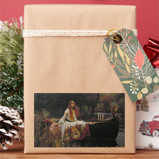 シャロットの女性：ケルト語の幽霊物語 長方形シール (クリスマス)