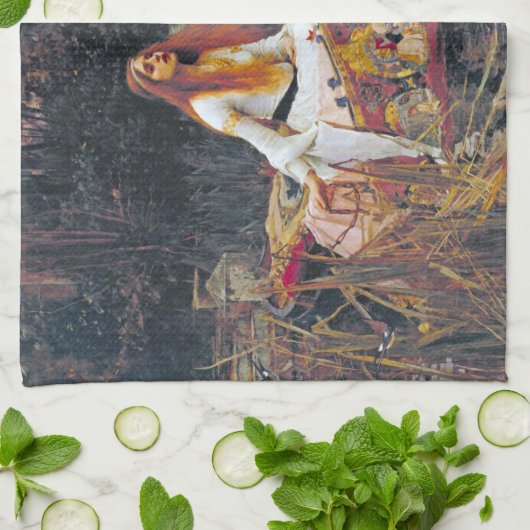 シャロットの婦人、ジョン・ウィリアム・ウォーターハウス キッチンタオル (折り畳み)