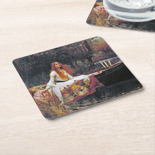 シャロットの婦人、ジョン・ウィリアム・ウォーターハウス スクエアペーパーコースター (アングル)