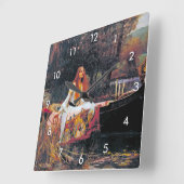 シャロットの婦人、ジョン・ウィリアム・ウォーターハウス スクエア壁時計 (傾斜)