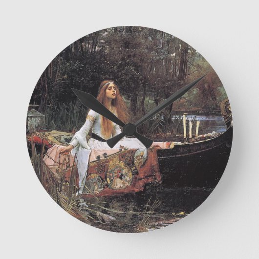 シャロットの婦人byジョン・W・ウォーターハウス ラウンド壁時計 (正面)