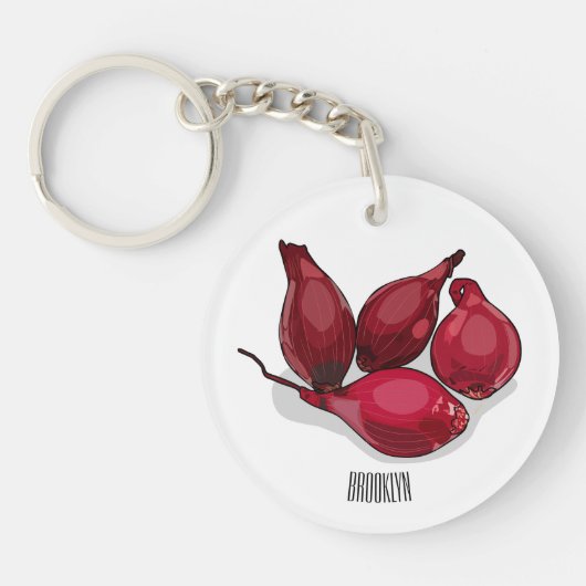 シャロット漫画イラストレーション キーホルダー (正面)